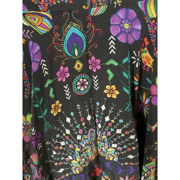 Matthew Williamson Silk Dress laceup with tassel hem bell long slv bright New 4 - Picture 13 of 16